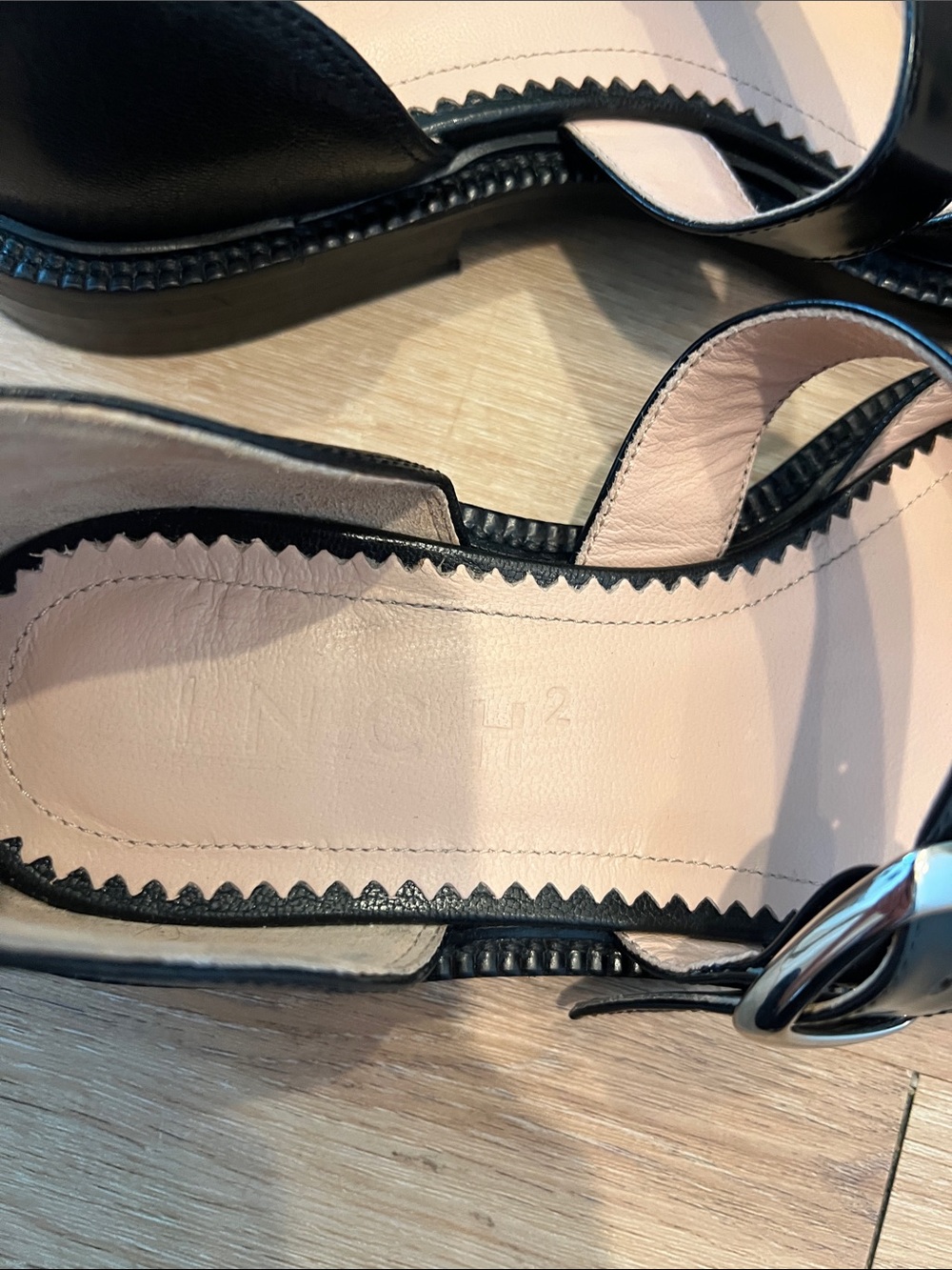 INCH² Caviar Black Leather Mary Jane Flats Size EU 40/US 10 - Picture 8 of 10